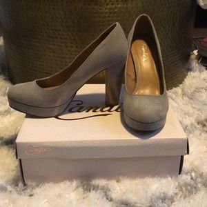 Candie’s Light Grey Platform Heels